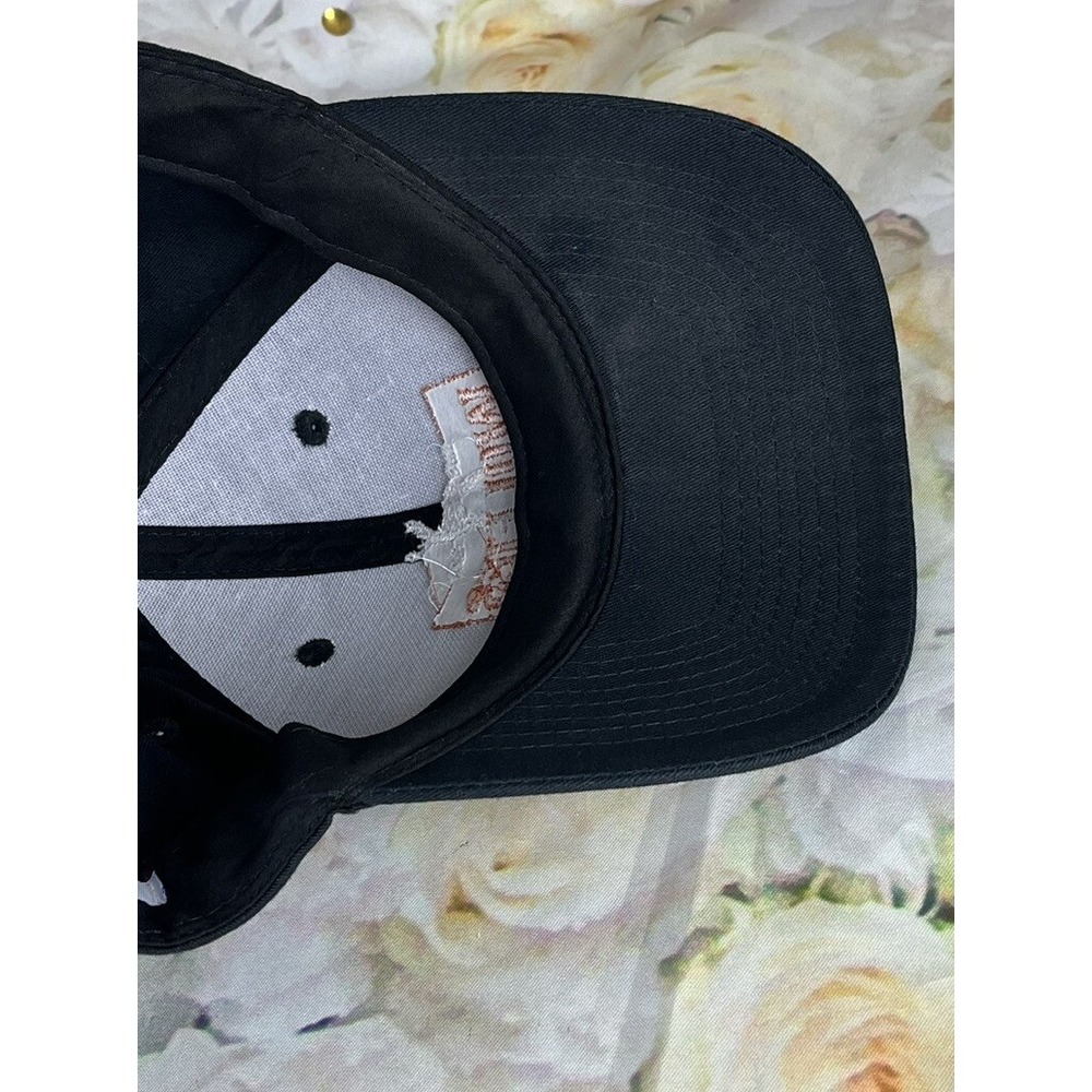 WOLFIES Northern Woods Grill Hat Cap Deer Black Strapback Embroidered Barbecue - Picture 7 of 9